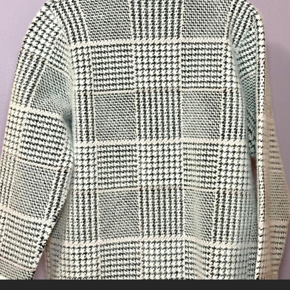 Chic Black and White Houndstooth Pea Coat - Picture 3 of 6